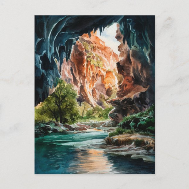 Carlsbad Caverns nationalpark - målning av vattenf Vykort (Framsida)