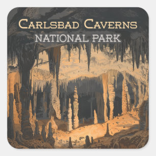 Carlsbad Caverns nationalpark New mexico Fyrkantigt Klistermärke
