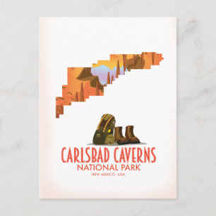 Carlsbad caverns nationalpark new mexico karta vykort