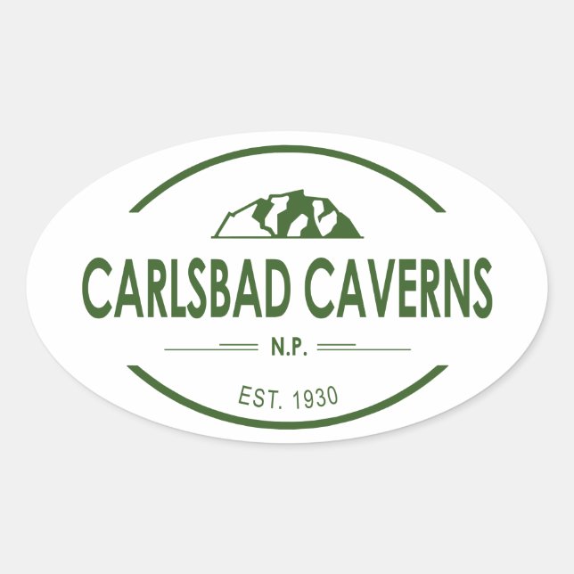 Carlsbad Caverns nationalpark Ovalt Klistermärke (Framsida)