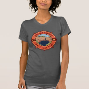 Carlsbad Caverns nationalpark Retro Compass T Shirt