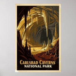 Carlsbad Caverns Nationalpark Retro Poster