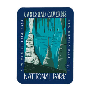 Carlsbad Caverns nationalpark Vintage Distress Magnet