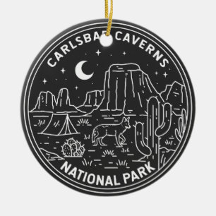 Carlsbad Caverns nationalpark Vintage  Julgransprydnad Keramik