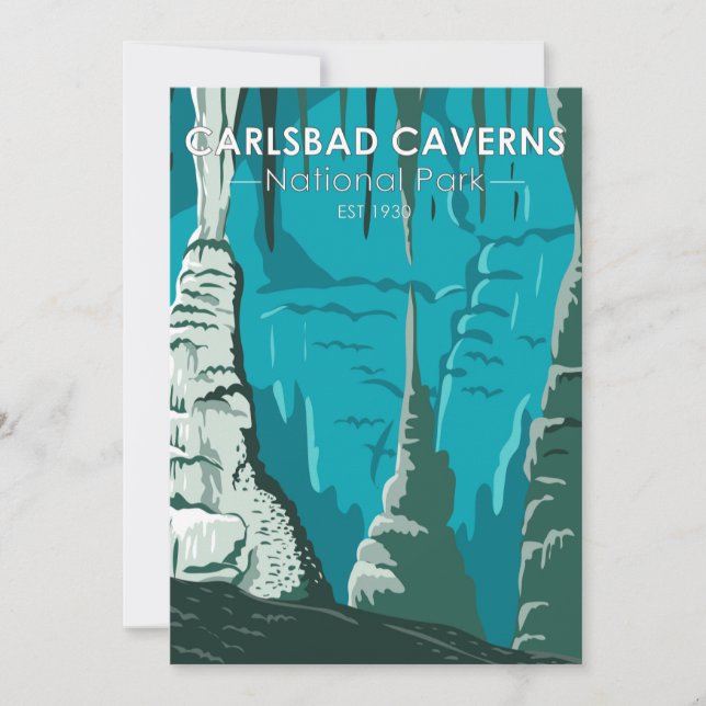 Carlsbad Caverns nationalpark Vintage Julkort (Framsida)