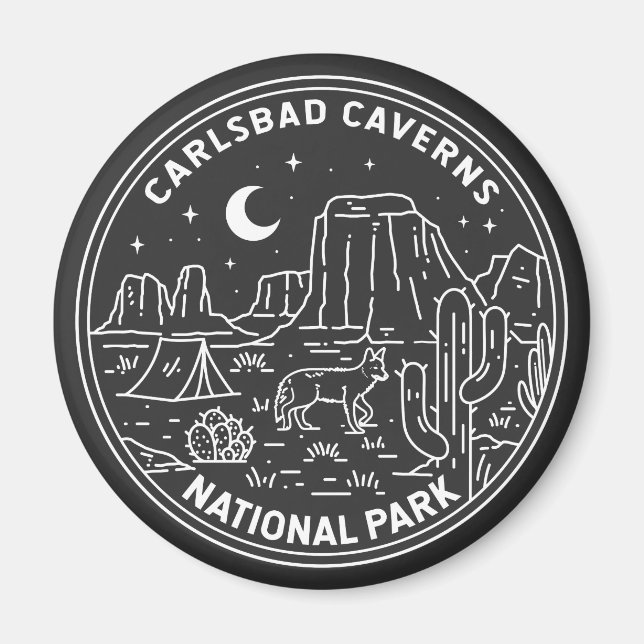 Carlsbad Caverns nationalpark Vintage Magnet (Framsidan)