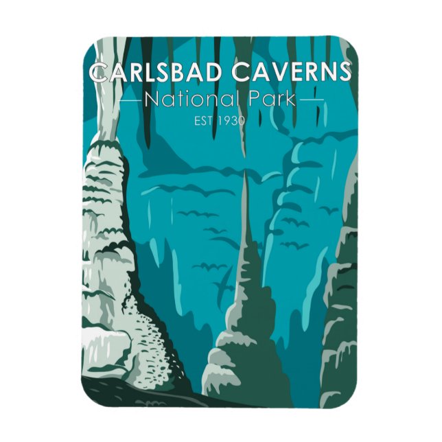 Carlsbad Caverns nationalpark Vintage Magnet (Vertikal)