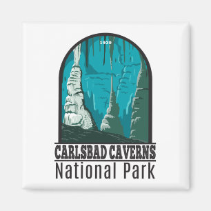 Carlsbad Caverns nationalpark Vintage Magnet