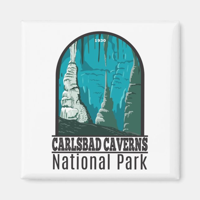 Carlsbad Caverns nationalpark Vintage Magnet (Framsidan)