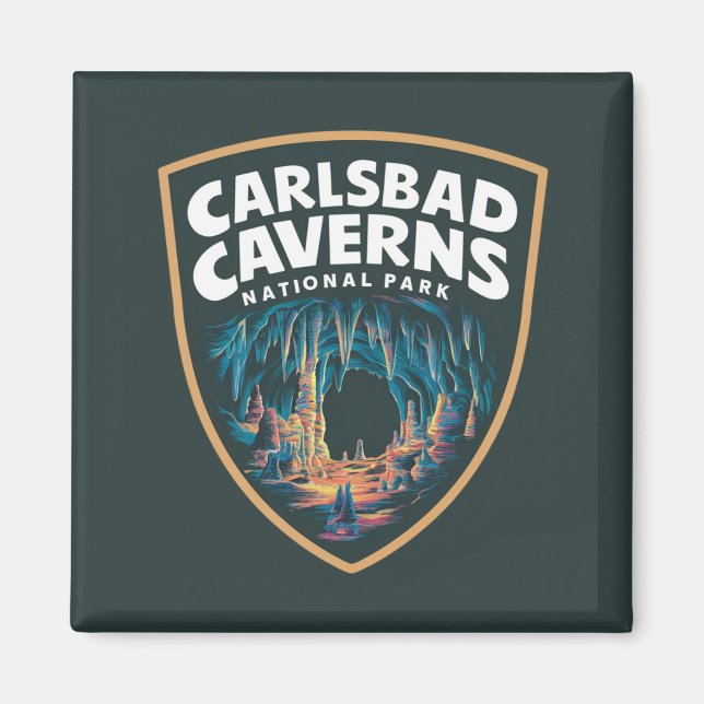 Carlsbad Caverns nationalparksemblem Magnet (Framsidan)
