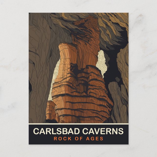 Carlsbad Caverns, Sten i åldern, resor Vykort (Framsida)