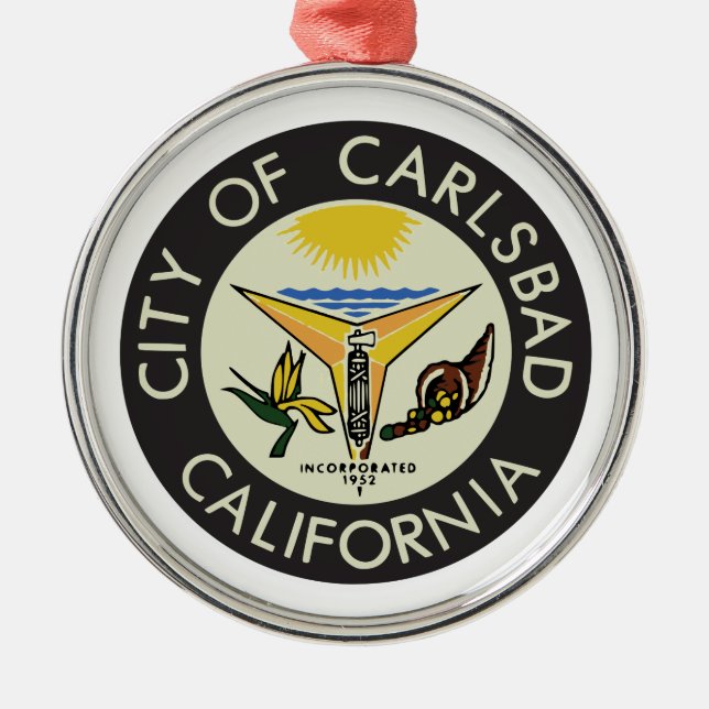 Carlsbad City Seal (Kalifornien) Julgransprydnad Metall (Framsidan)
