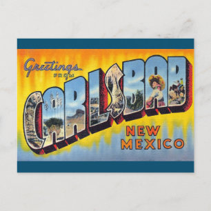 Carlsbad, New mexico Vintage Art-vykort Vykort