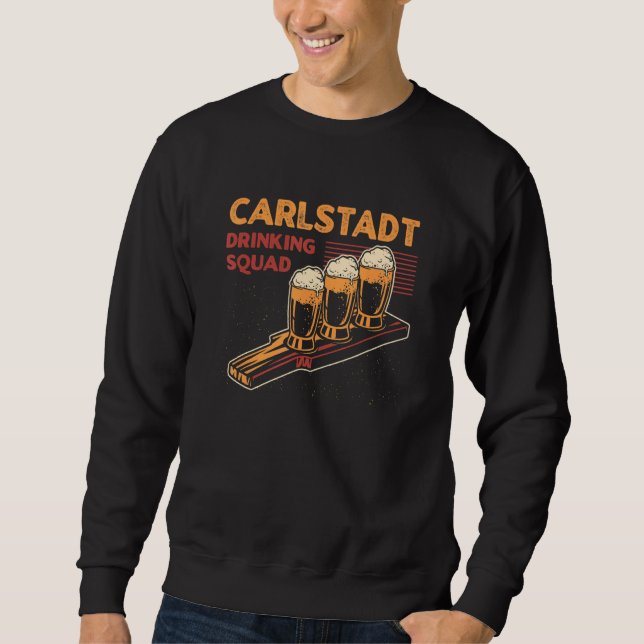 Carlstadt Drinking Squad New jersey Beer Nj Sprit Lång Ärmad Tröja (Framsida)