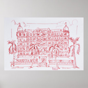 Carlton Hotel, Cannes, Frankrike Poster