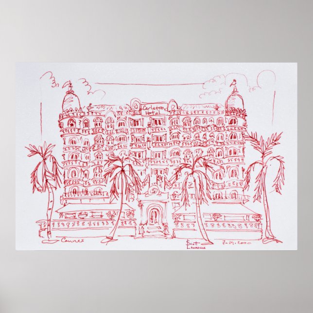 Carlton Hotel, Cannes, Frankrike Poster (Framsidan)