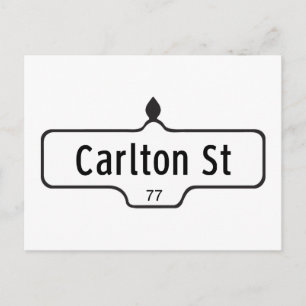 Carlton Street, Toronto Street Sign Vykort