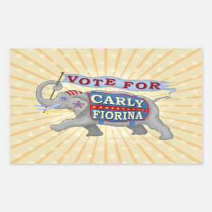 Carly Fiorina president 2016 republikanska elefant Rektangulärt Klistermärke