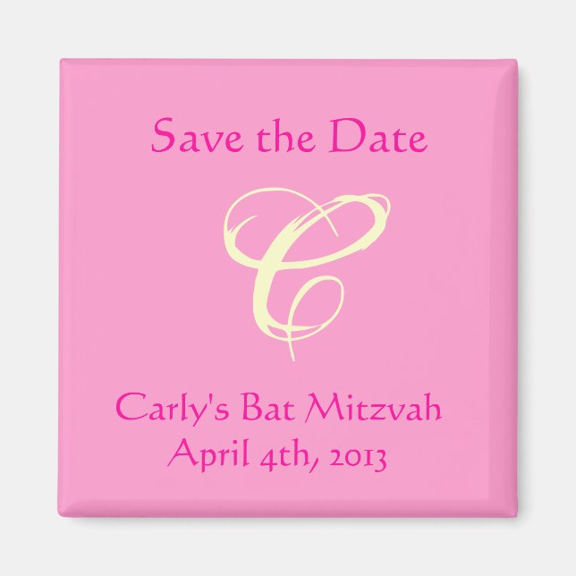 Carly Rebecca Bat mitzvah Spara datum magneter (Framsidan)
