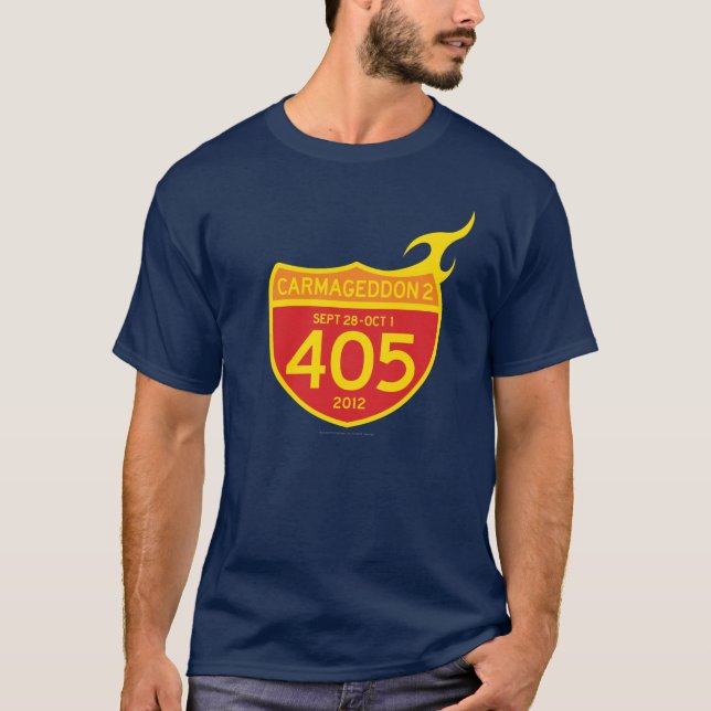 CARMAGEDDON, 2 som 405na AVFYRAR PÅ! (mörk Tee Shirt (Framsida)