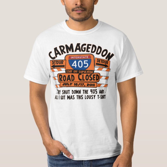 Carmageddon - 405 - stängd väg t-shirt (Framsida)