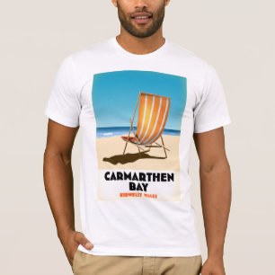 Carmarthen Bay Kidwelly Wales Seaside poster T Shirt