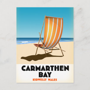 Carmarthen Bay Kidwelly Wales Seaside poster Vykort