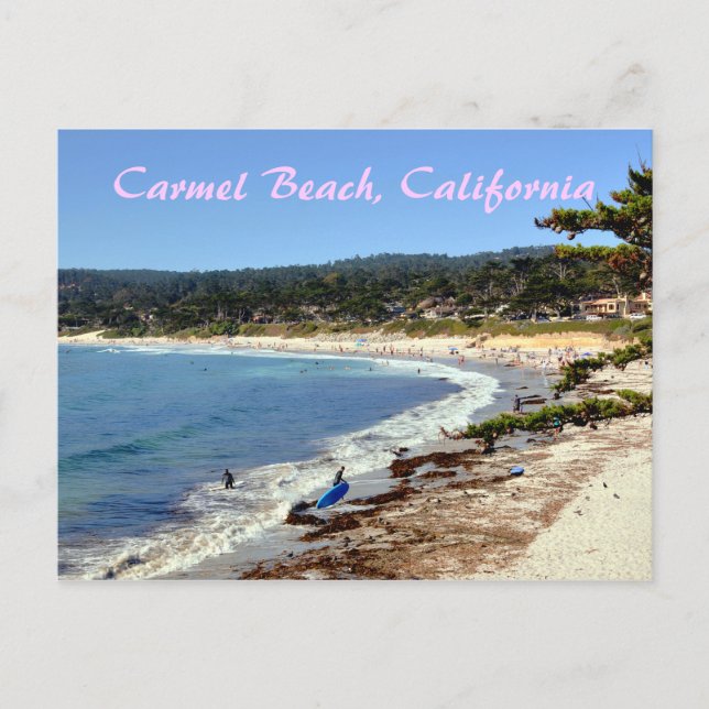 Carmel Beach California Postcard Vykort (Framsida)
