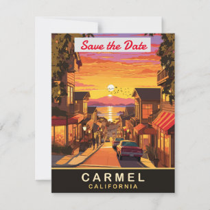 Carmel by the Sea Kalifornien Bröllopsinbjudan Spara Datumet