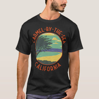 Carmel-By-The-Sea Kalifornien Retro Nött Cirkel T Shirt