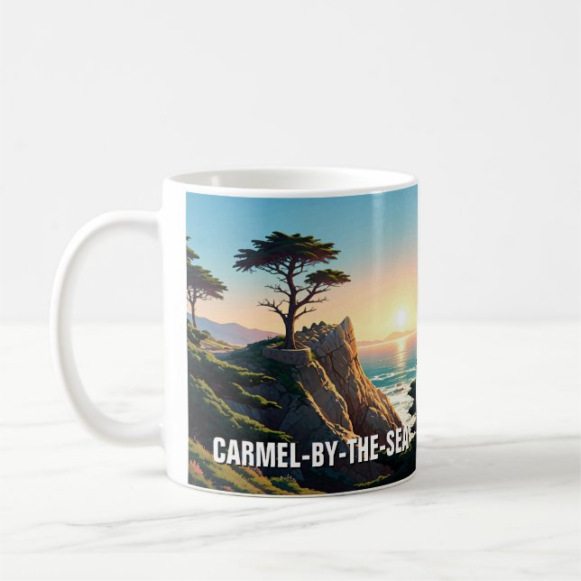 Carmel-by-the-sea lone cypress kaffemugg (Vänster)
