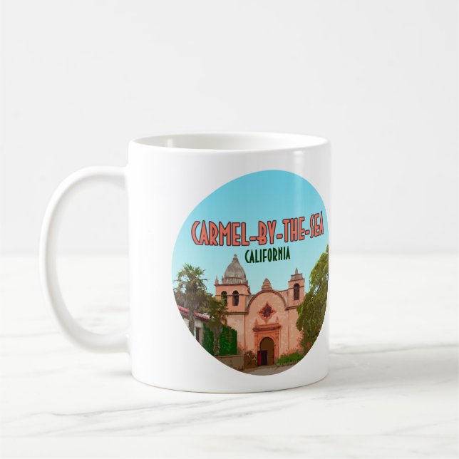 Carmel-by-the-Sea Uppdrag Basilica California Kaffemugg (Vänster)