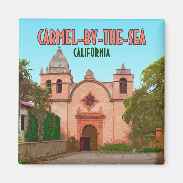 Carmel-by-the-Sea Uppdrag Basilica California Magnet (Framsidan)