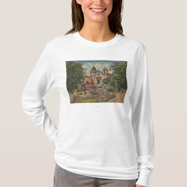 Carmel CA - beskickning San Carlos De Borromeo Tee Shirt (Framsida)