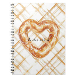 Carmel Cream Heart Pretzel Anteckningsbok
