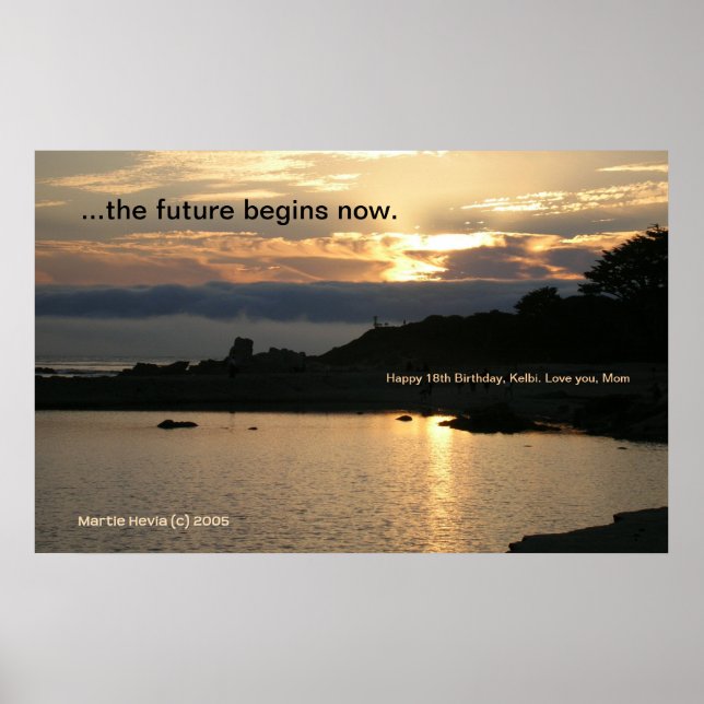 Carmel Guld Sunset Poster (Personalize) (Framsidan)