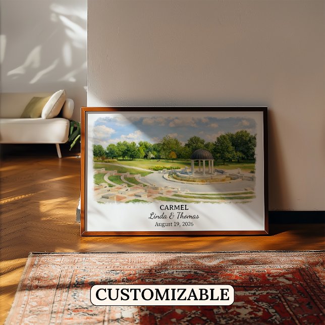 Carmel Indiana Affisch, Akvarell, Anpassad Poster (Skapare uppladdad)