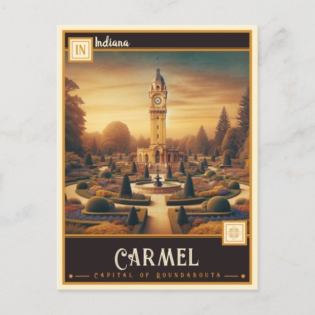 Carmel, Indiana  | Vintage Vykort (Framsida)