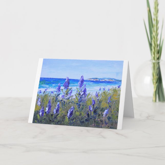 Carmel Kalifornien, stranden, Lupins, landskap Kort (Framsida)