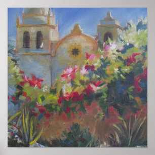 Carmel Spain Uppdrag California Garden Poster
