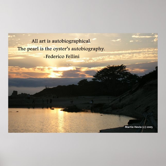 Carmel Sunset Gräs - Federico Fellini Poster (Framsidan)
