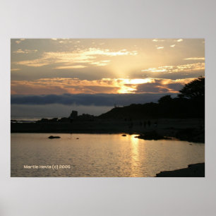 Carmel Sunset i Guld Poster