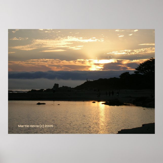 Carmel Sunset i Guld Poster (Framsidan)