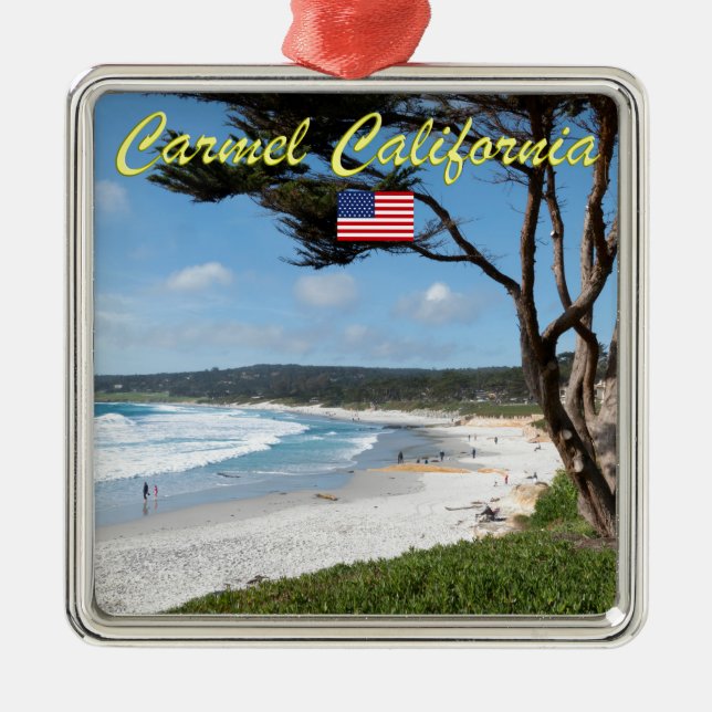 CARMEL VID HAVET - MONTEREY KALIFORNIEN USA JULGRANSPRYDNAD METALL (Framsidan)