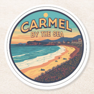 Carmel vid havet stranden kalifornien stillahavsku underlägg papper rund