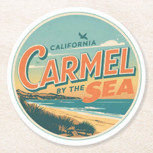 Carmel vid havet stranden kalifornien stillahavsku underlägg papper rund