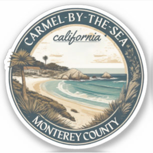 Carmel vid havsstrand Kalifornien Stillahavskusten Klistermärken