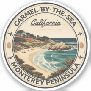 Carmel vid havsstrand Kalifornien Stillahavskusten Klistermärken