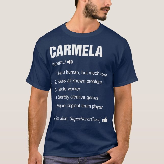 Carmela Namn definition: Familj Funny T Shirt (Framsida)