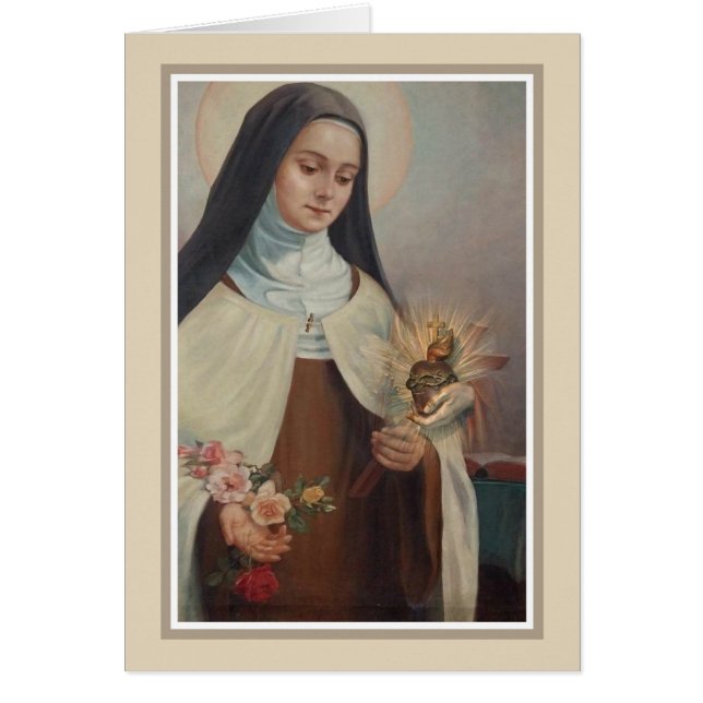Carmelite nunnaSt. Therese lite blomman Hälsningskort (Framsidan)